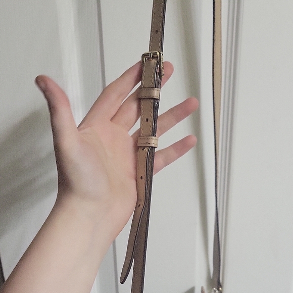 Michael Kors Brown Suede-Like Crossbody Bag with Gold Hardware - Picture 6 of 11